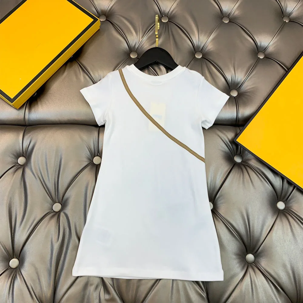 

Top brand design pure cotton fabric girl's satchel dress children's wear 2021 new skin friendly and breathable young girl's wear