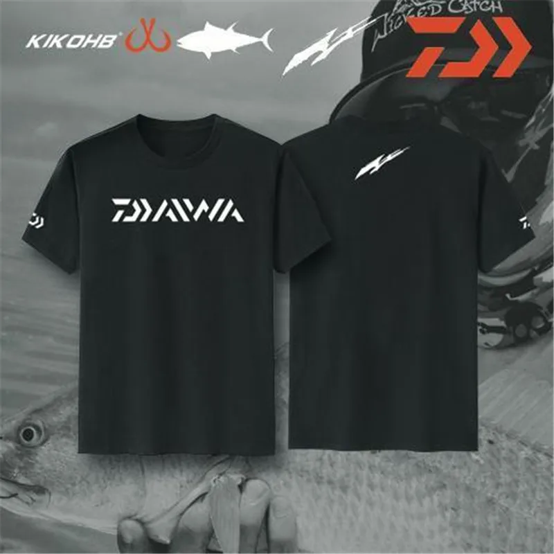 

Рубашка рыболовная Daiwa с коротким рукавом, летняя уличная одежда для морской рыбалки, скоростной сухой спортивный костюм для рыбалки, хлопк...