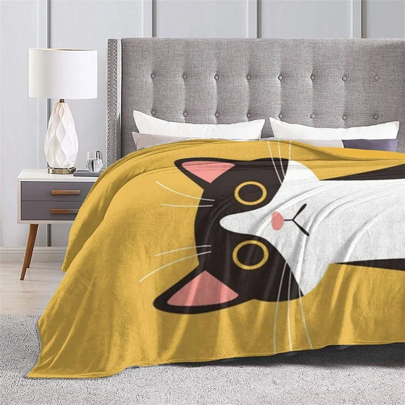 Милый мультяшный Черный кот Навахо плед одеяло 3D принт шерпа супер удобная