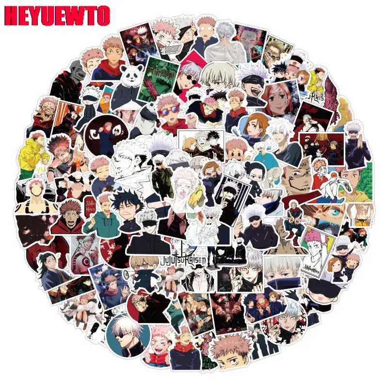 

B 10/50/100pcs Anime Jujutsu Kaisen Sticker Sorcery Fight Stickers Waterproof Decals Skateboard Sticker For Laptop Suitcase