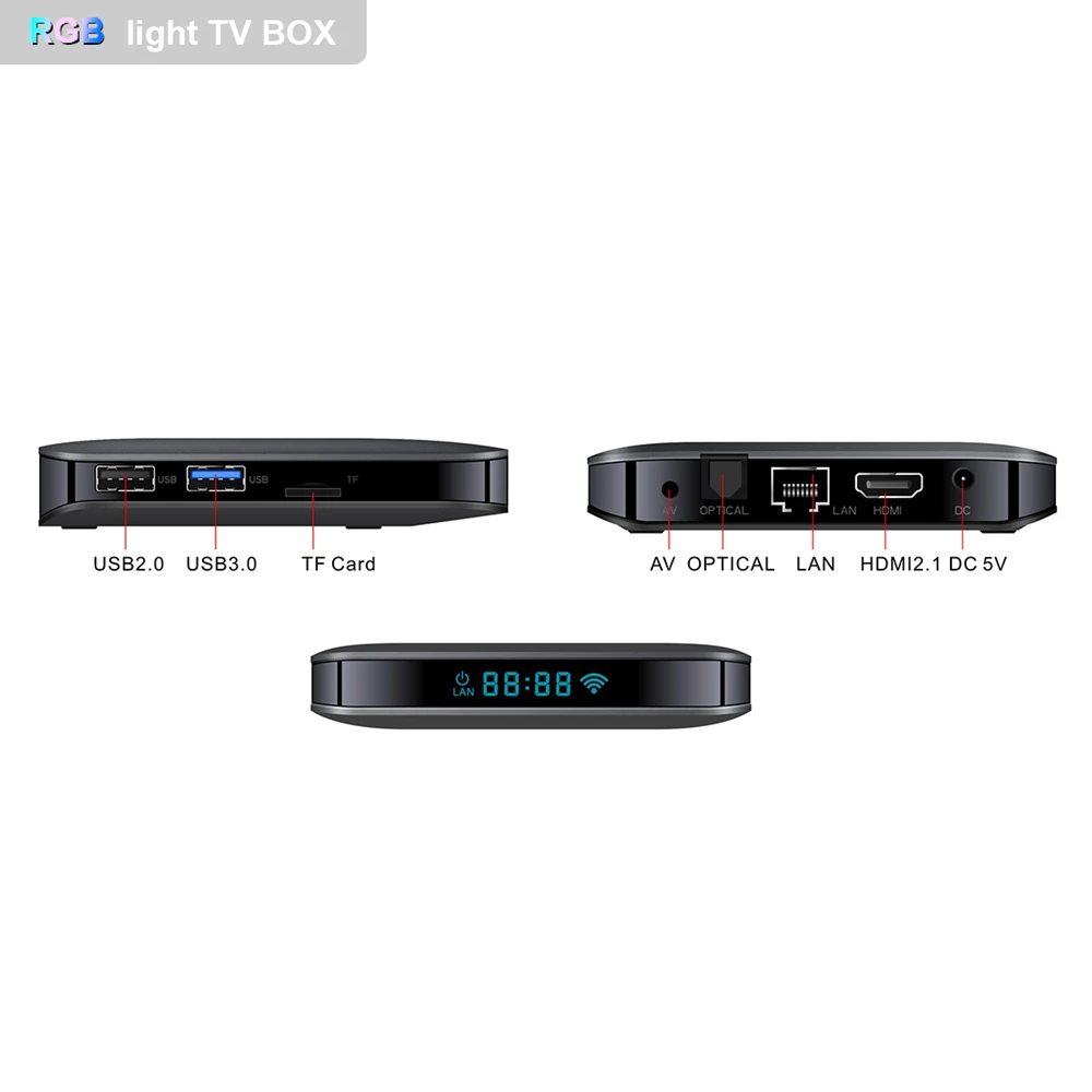 A95X F3 Air Android 9,0 Smart tv Box Amlogic S905X3 2,4G& 5G Dual Wifi HDR BT 8K RGB светильник приставка Netflix домашний медиаплеер