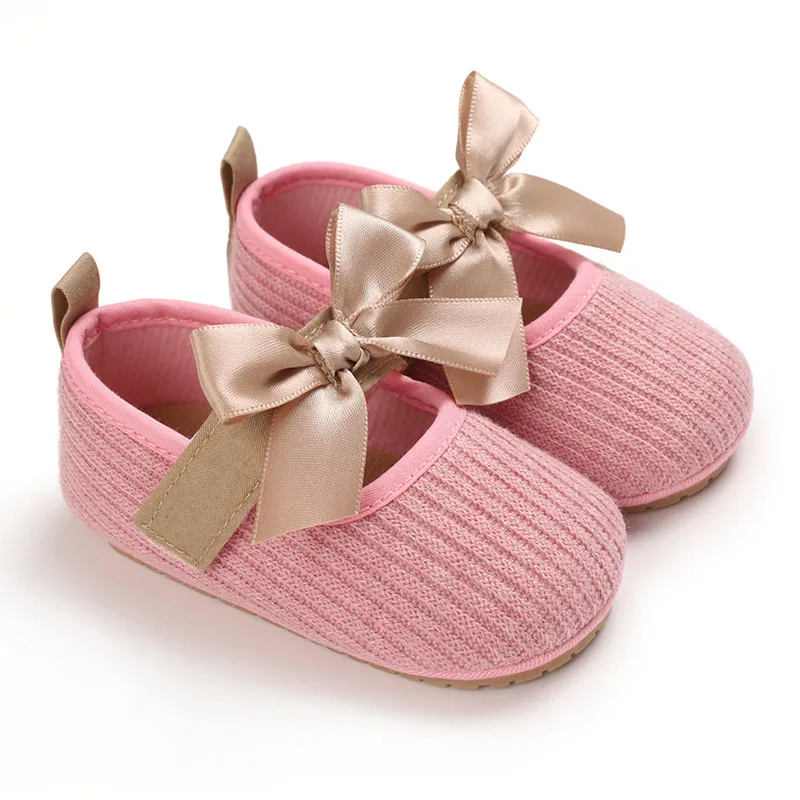 

Newborn Baby Girls Knitted Shoes Toddler Infant Soft Bottom First Walker 4Colors D39 TX02