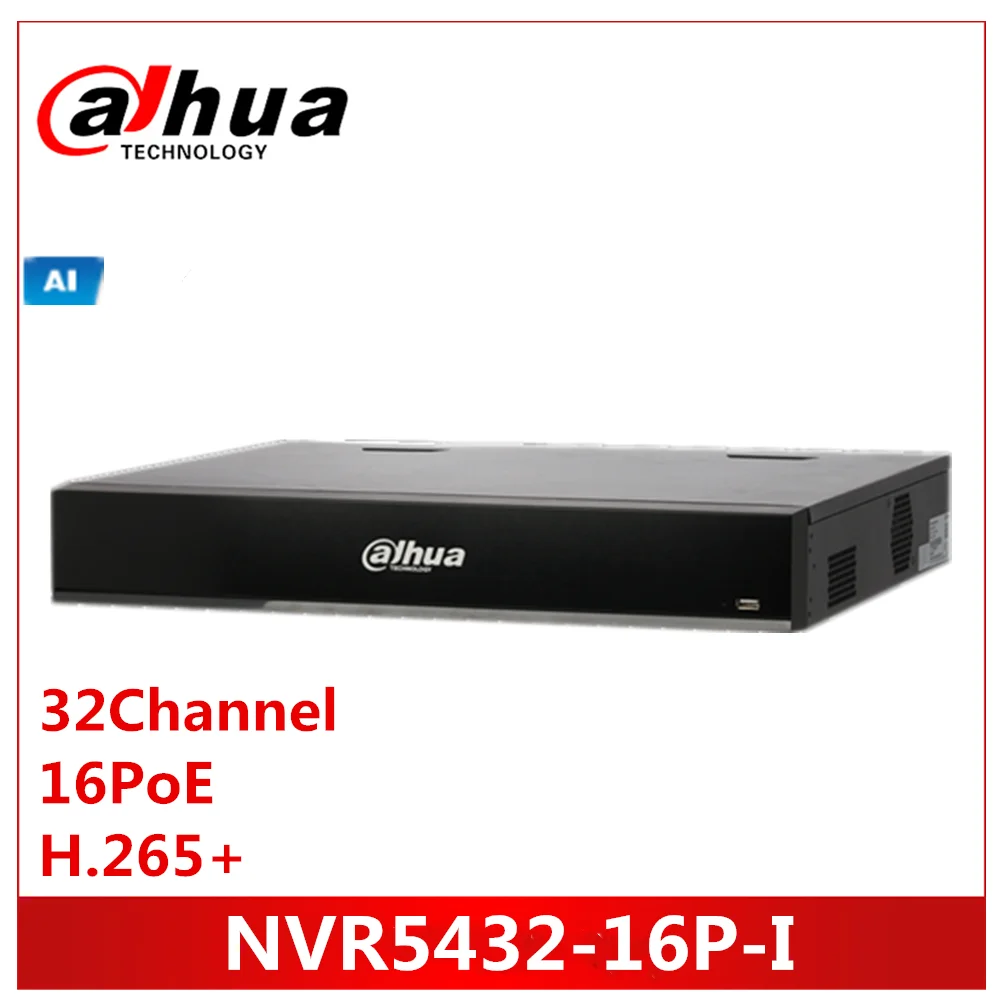 Dahua NVR 32 канала 1.5U 16PoE AI сетевой видеорегистратор IP видео доступ Смарт H.265 + 1 8 PoE