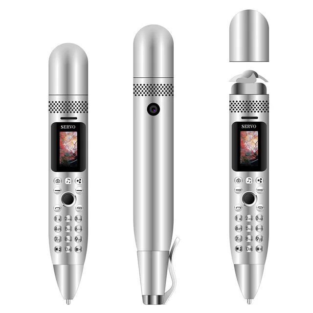 K08 Silver SERVO K08 мини записывающая ручка для мобильного телефона 0,9" экран волшебный голос две sim-карты маленький Bluetooth Dialer celular сотовые телефоны PK K07 - Цвет: K08 Silver
