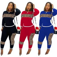 2020 leopard camouflage two pieces set womens sports suit long sleeve sweatshirt and sweatpants casual tracksuit jogging femme