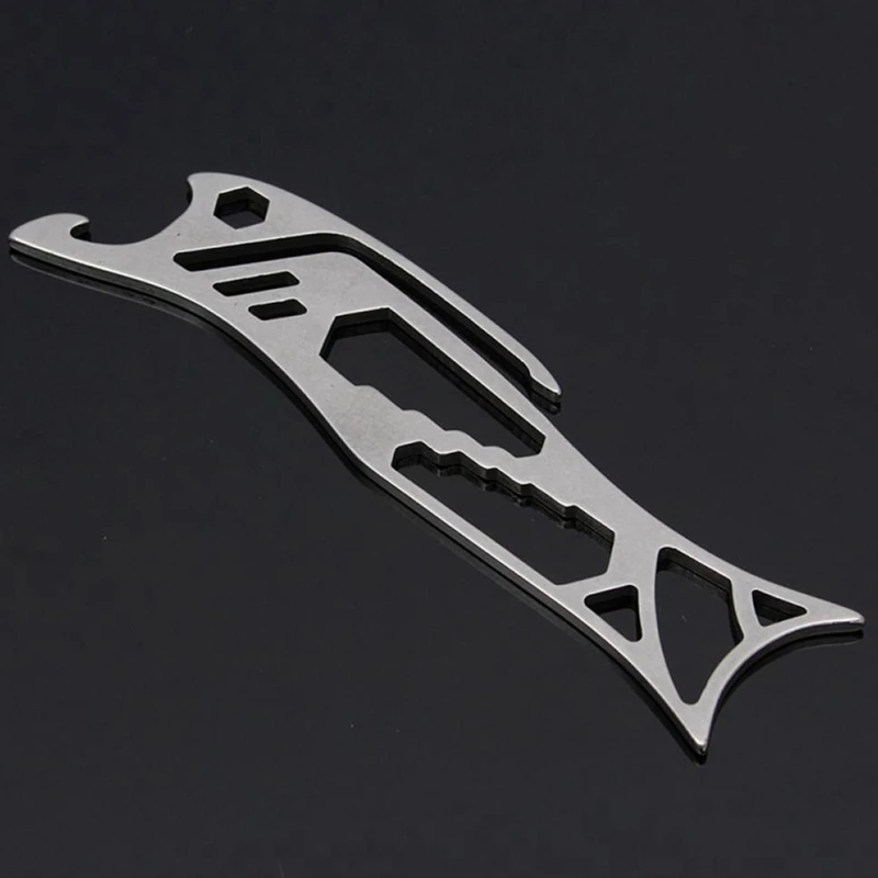 

Multi Function Bottle Opener haped Gripper Shark Shaped Multi Tool Card Stainless Steel Beer Bottle Opener Survival Tool