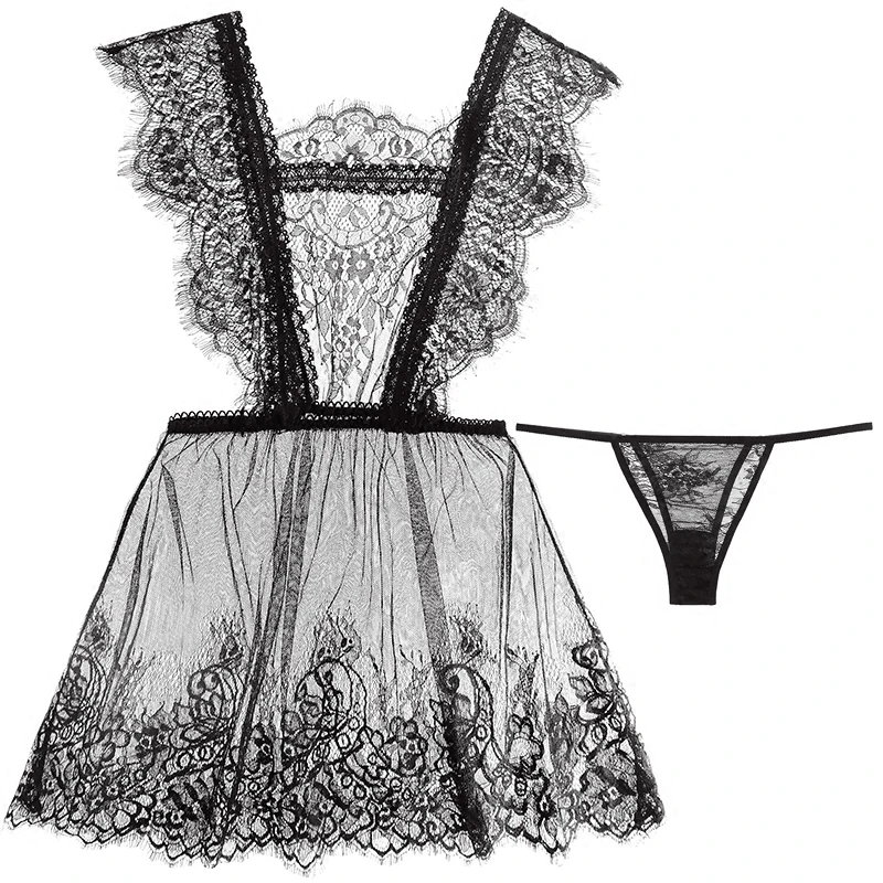 Новый тонкий срез полый Тюль искушение женщина пижамы Ночная рубашка футболка