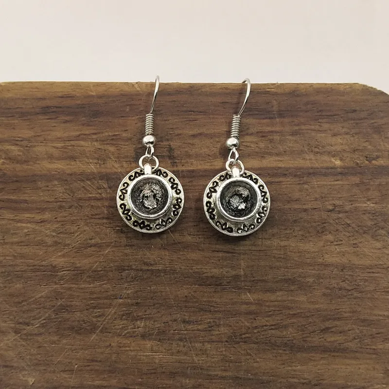 Висячие серьги-подвески ручной работы из тибетского серебра с чашкой кофе