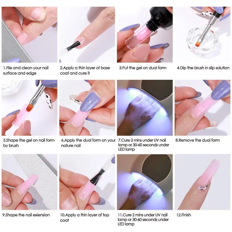 

Lagunamoon Nail Extension Gel Polish Sets 12pcs/Set Gift Box Gel Varnish Base Top Coat Nail Tools Manicure Gel Nail Polish Kits