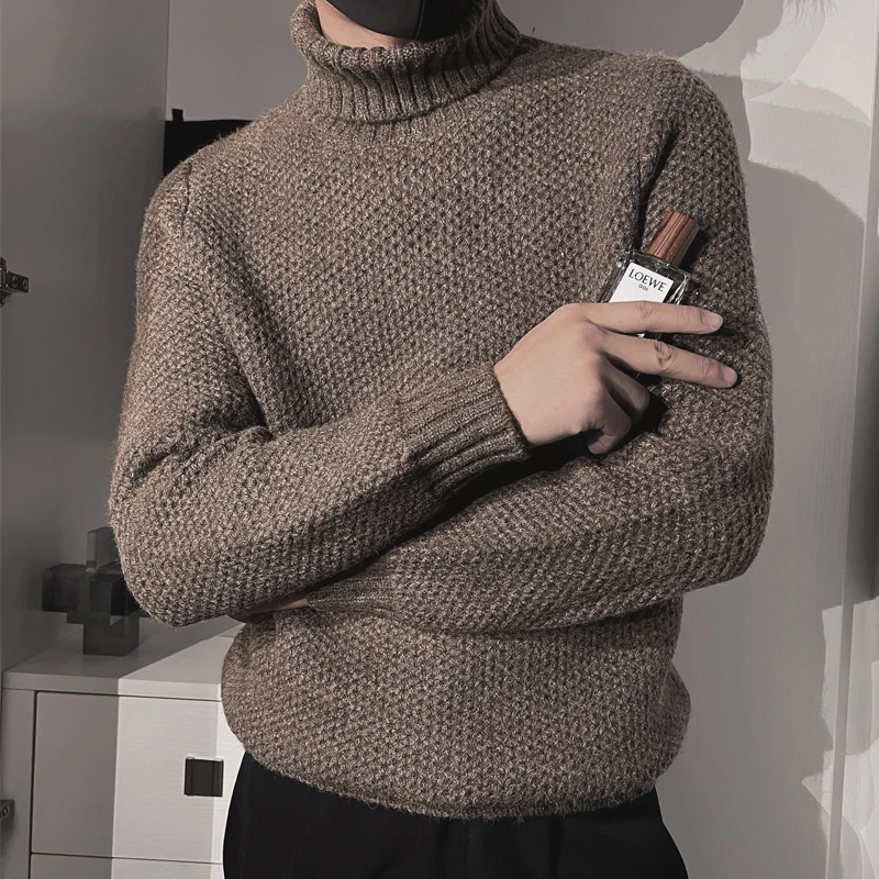 2021 Brand Clothing Autumn New Thickening Knit Shirt Men Sweater Slim Casual High-Quality Sweater Man Sweater Large Size S-3XL