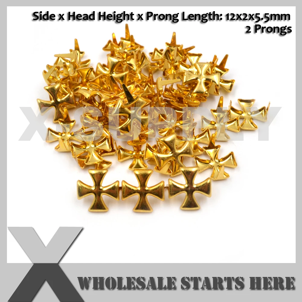 12mm Special Prong Rivet Studs With 2 Prongs for Leather Jacket,Belt,Shoe,DIY Dog Collars