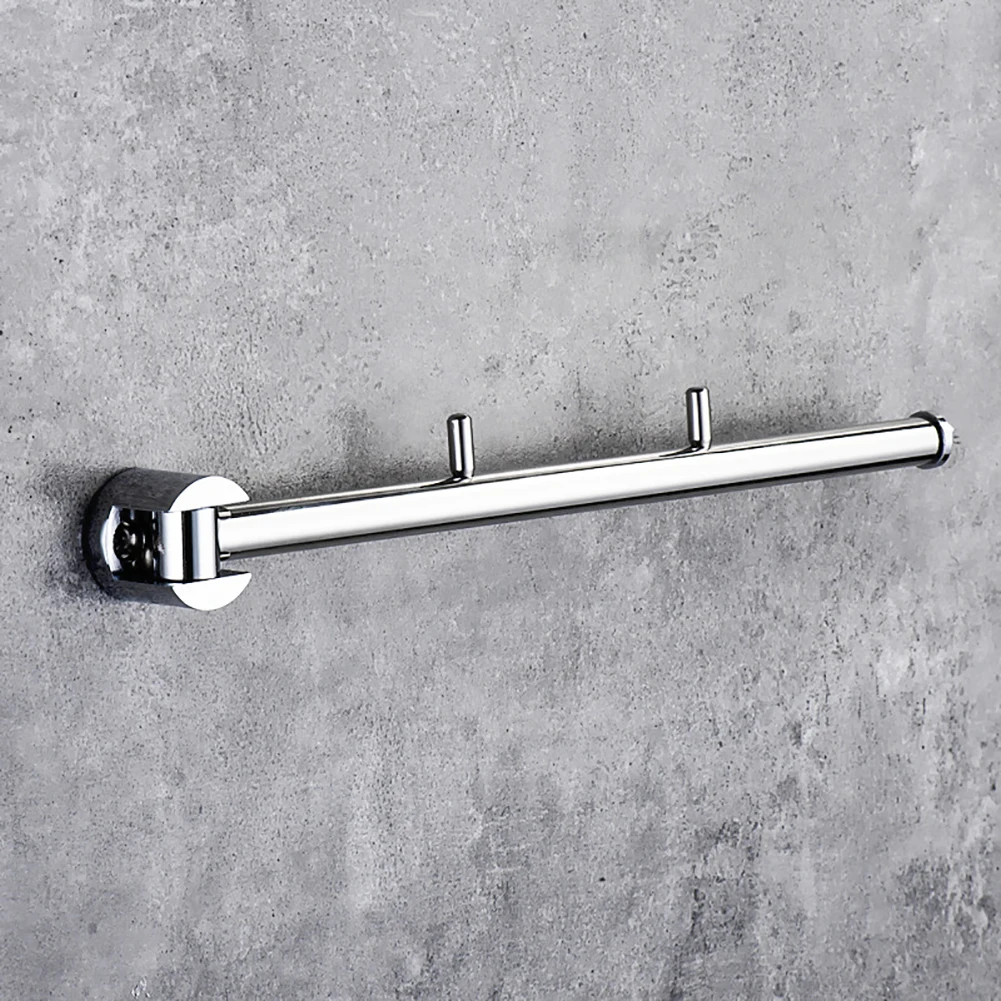 

Home Space Saving Drying Rack Hotel Clothes Hanger Holder Bathroom Hook Folding Stainless Steel Practical Swing Arm Wall Mounted
