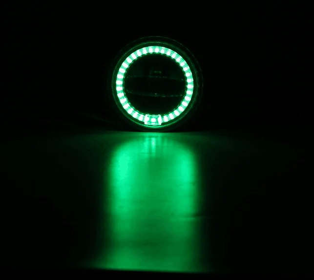 2PCS Green Halo Для Jeep Wrangler Dodge Chrysler Cherokee, 2 шт., 4 дюйма, 30 Вт, круглый светодиодный противотуманные фары, светодиодный фонарь для вождения с поворотным сигналом и DRL - Цвет: 2PCS Green Halo