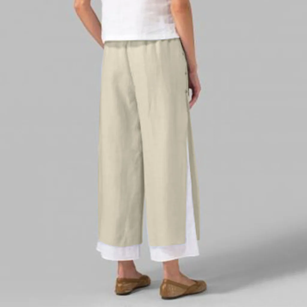Брюки женские Большие размеры однотонные повседневные Белые Повседневные