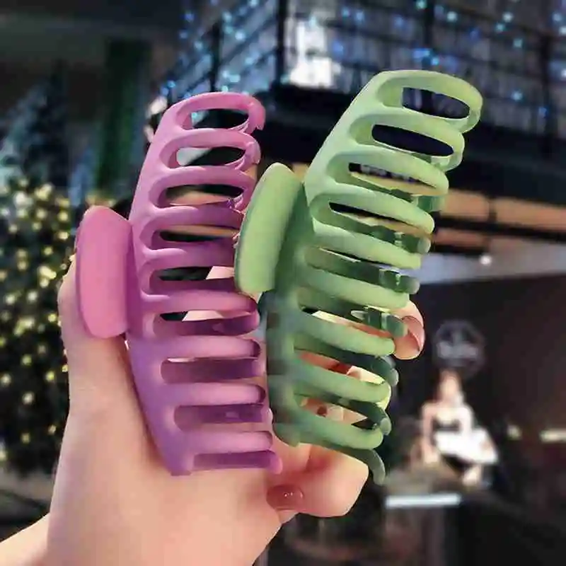 

1pcs Korean Big Hair Claws Elegant Frosted Acrylic Hair Clips for Women Large Ponytail Clip Pure Color Hairpin Claws Hot