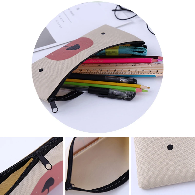 Креативный милый чехол-карандаш из парусины с рисунком кота для студентов