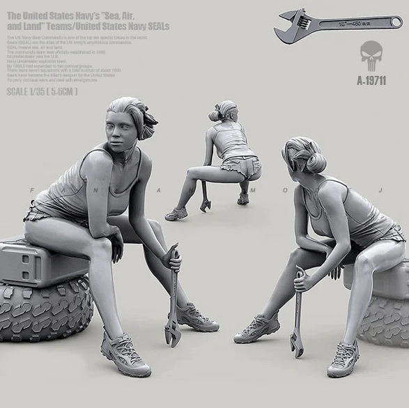 Набор из полимера 1/35 красивый дорожный автомобиль женский наездник солдат