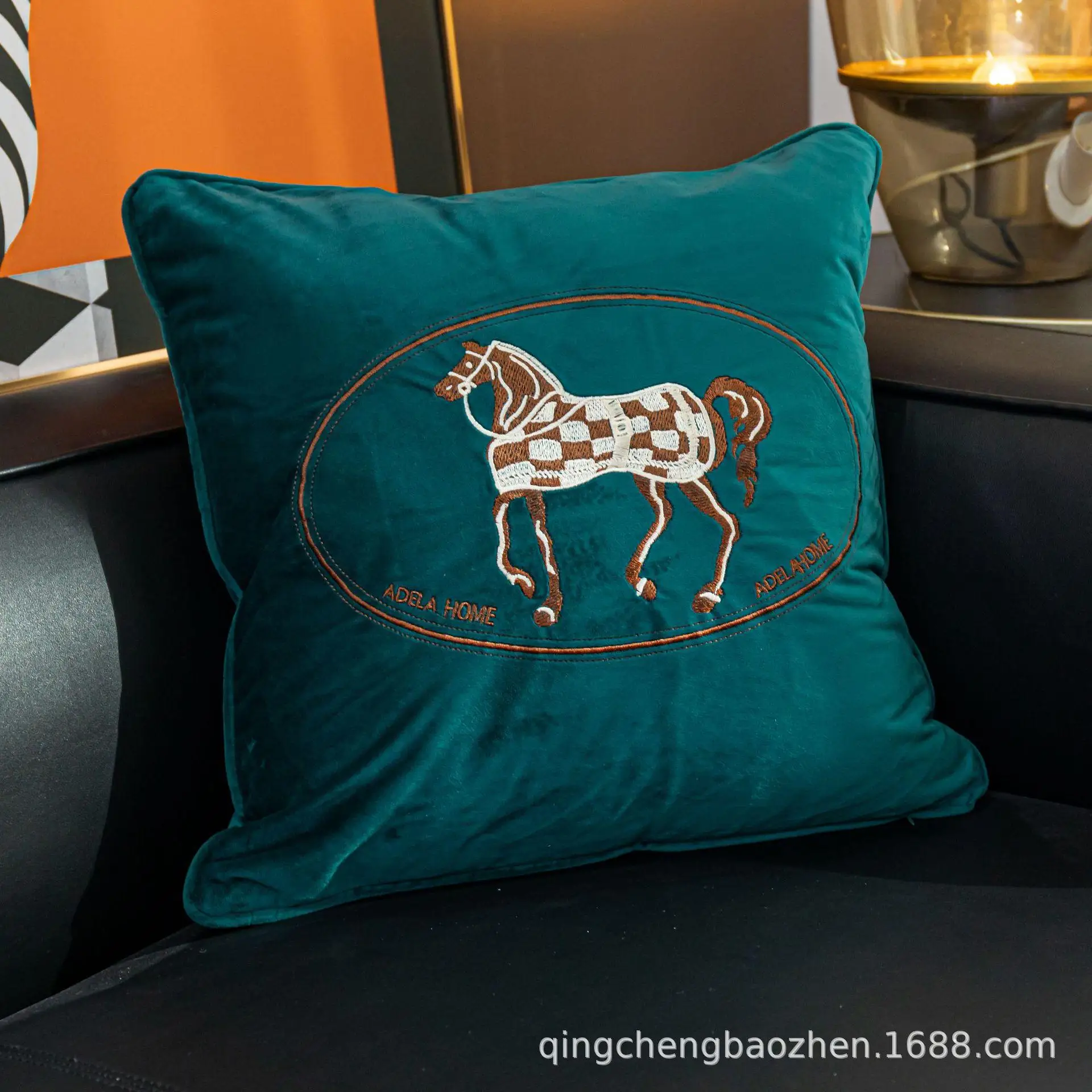 

Croker Horse Design Embroidered Horse Sofa Cushion Cover Pillowslip Pillowcase Without Core Bedroom Living Room Car Seat Cover
