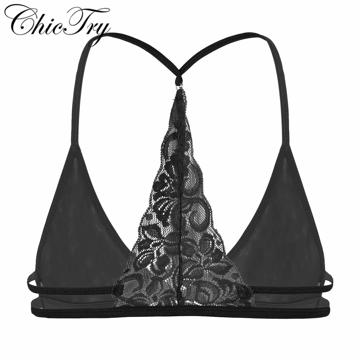 Мужской полупрозрачный кружевной бюстгальтер без косточек | Тематическая одежда