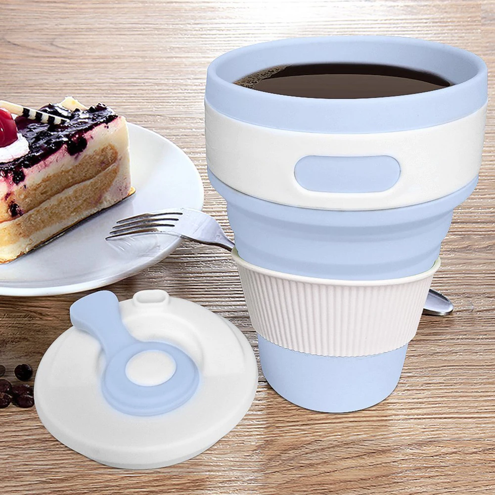 Складная Силиконовая кофейная чашка герметичная складная телескопическая