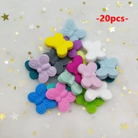 20pc butterfly silicone beads animal silicone bead for pacifier making baby teething teether accessories