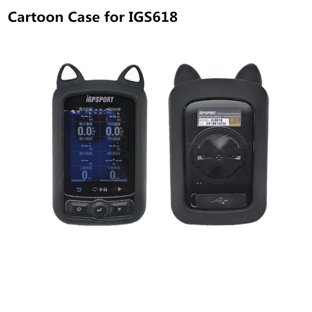 Generic Bike Gel Skin Case &amp Screen Protector Cover for IGPSPORT IGS618 GPS Computer Cartoon Cat Ear Silicone | Спорт и
