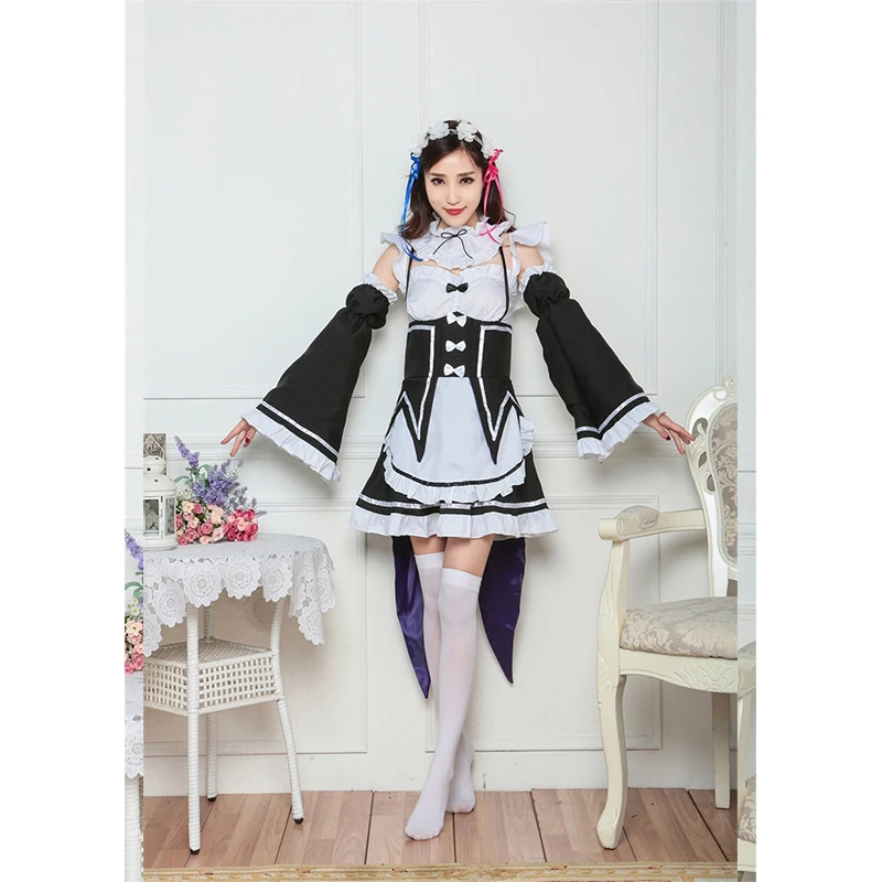 2019 Хэллоуин Рождество Аниме Косплей Костюм Ram косплей аниме горничной костюмы
