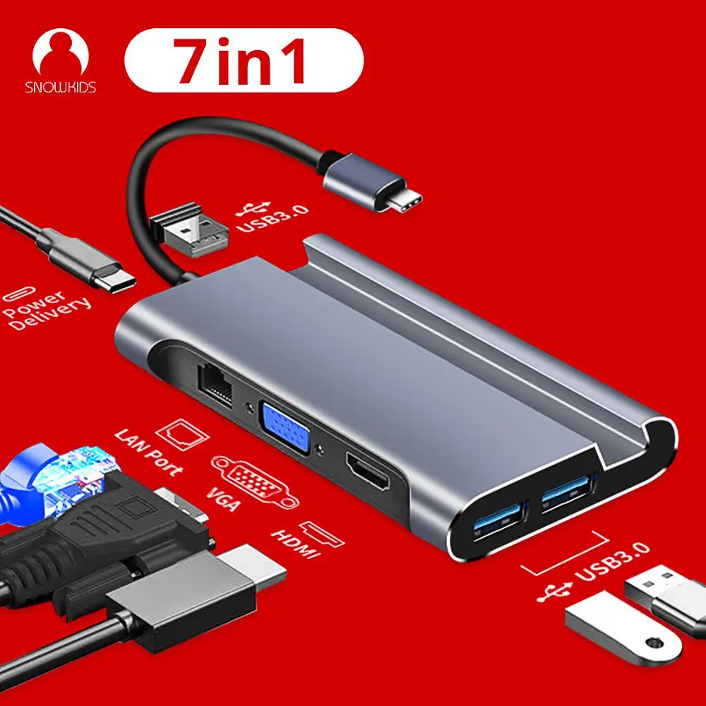 snowkids тип c концентратор usb док стан