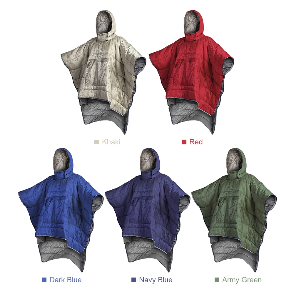 

Outdoor Camping Sleeping Bag Water-resistant Cloak Poncho Lazy Bags Ultralight Travel Sleeping Blanket Quilt Coat with Hood