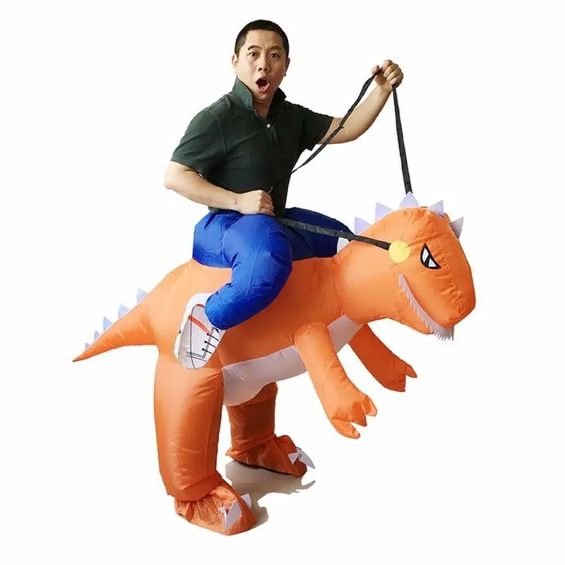 Надувной костюм для взрослых на Хеллоуин динозавра T-Rex нарядное платье наряд