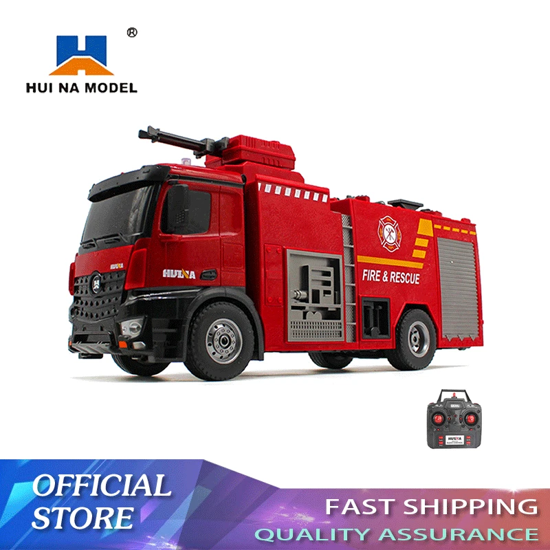 

HUINA 1562 1:14 RC Fire Truck Tractor Model Engineering Car with Working Water Pump Shoots and Squirts Water 22CH RC Truck Toys