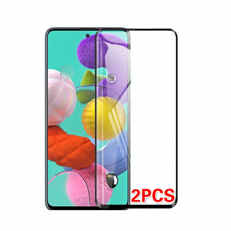2 шт Полное закаленное стекло экрана для Samsung A31 A21S A51 A90 A80 A70S Защитное Galaxy A41 A71 A50S A01