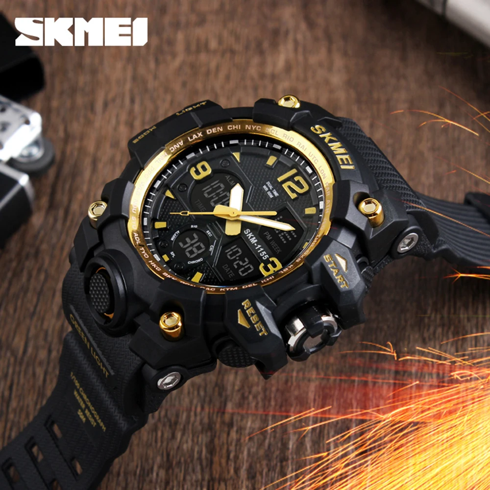 SKMEI 1155B мужские часы s цифровые электронные мужские часы кварцевые модные повседневные спортивные мужские наручные часы водонепроницаемые
