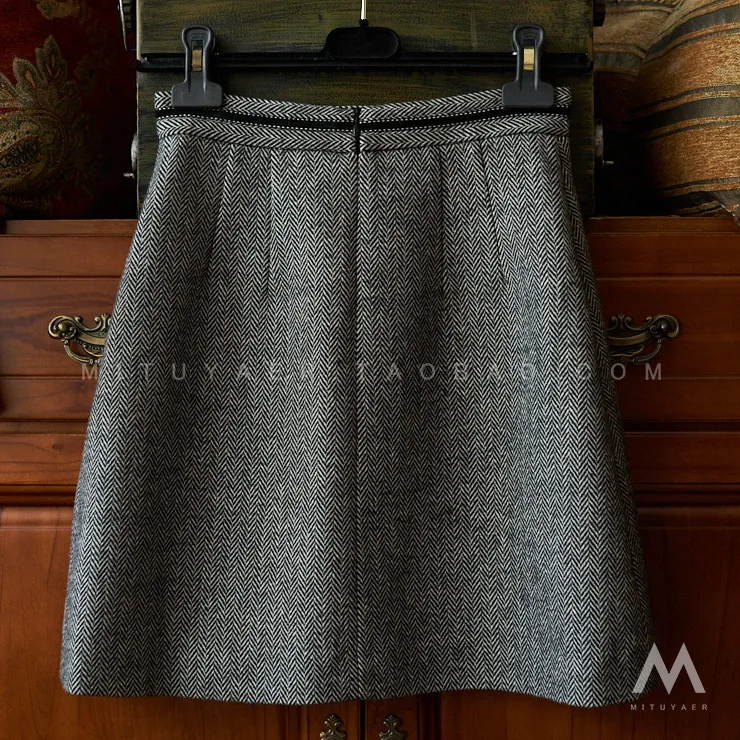 С узором елочка шерстяные короткие 2021 Новый пояс с лентой из бархата Пряжка