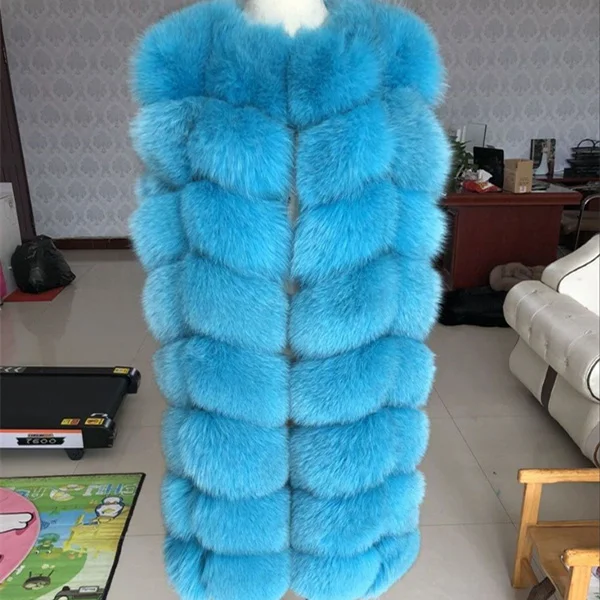 

Популярный бренд натуральный Лисий Мех Натуральное пальто из лисьего меха зимняя теплая Модная жилетка из лисьего меха куртка