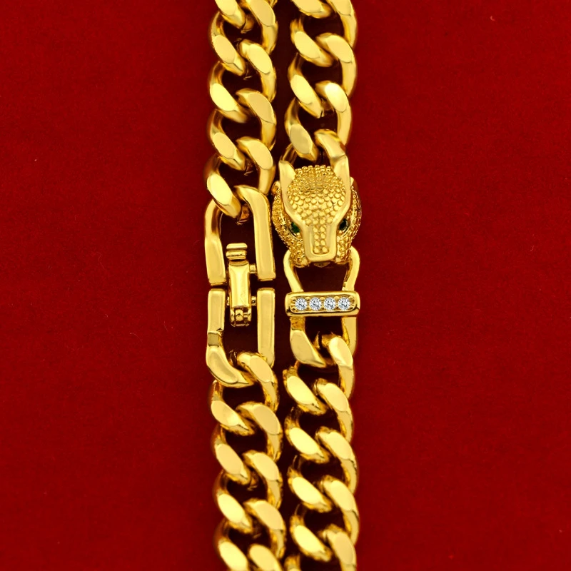 

Hip Hop Men Bracelet Wrist Chain Yellow Gold Filled Classic Fashion Jewelry Gift