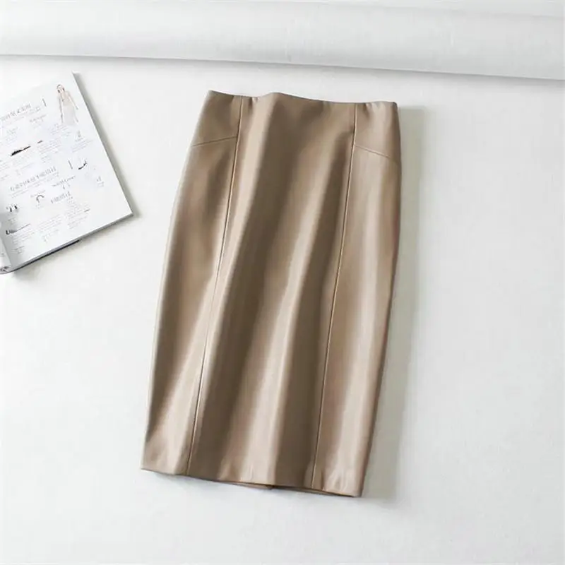 Женская сексуальная юбка карандаш миди из искусственной кожи осенняя посылка с