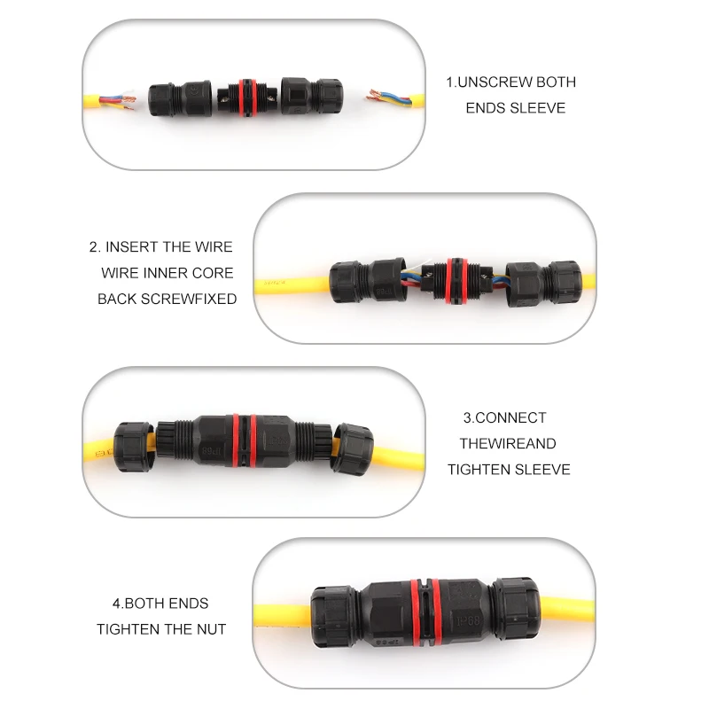 IP68 Waterproof Connector I/Y/T Shape 2/3/4/5 Pin Electrical Terminal Adapter Wire Cable For Outdoor LED Light Connect | Обустройство