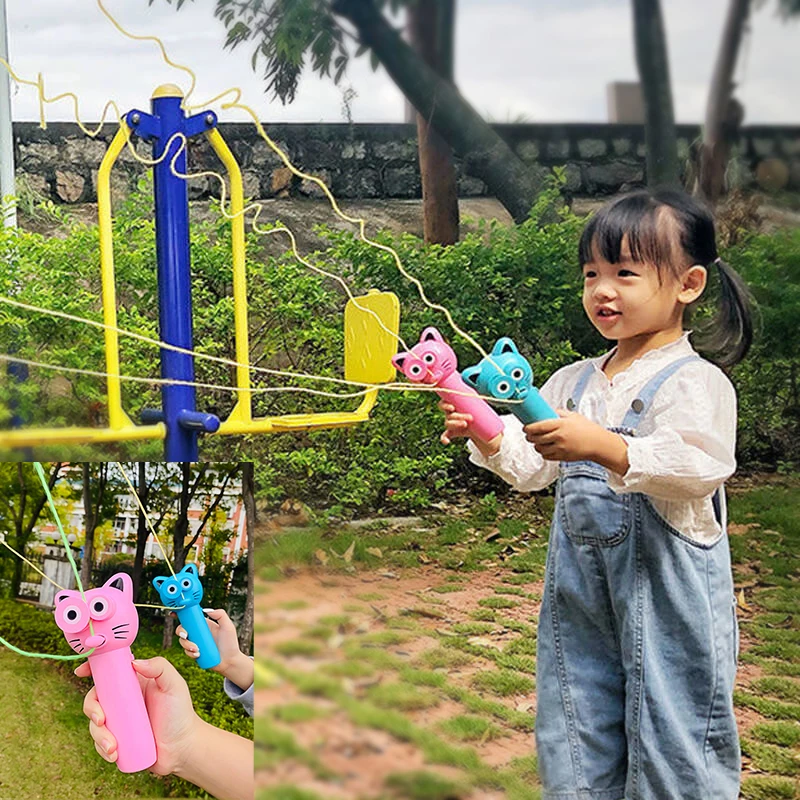 

Cute Rope Launcher Toys Zip String Stress Relieve Cat String Controller Rope Flying Funny Party Electric Toy For Kids Xmas Gifts