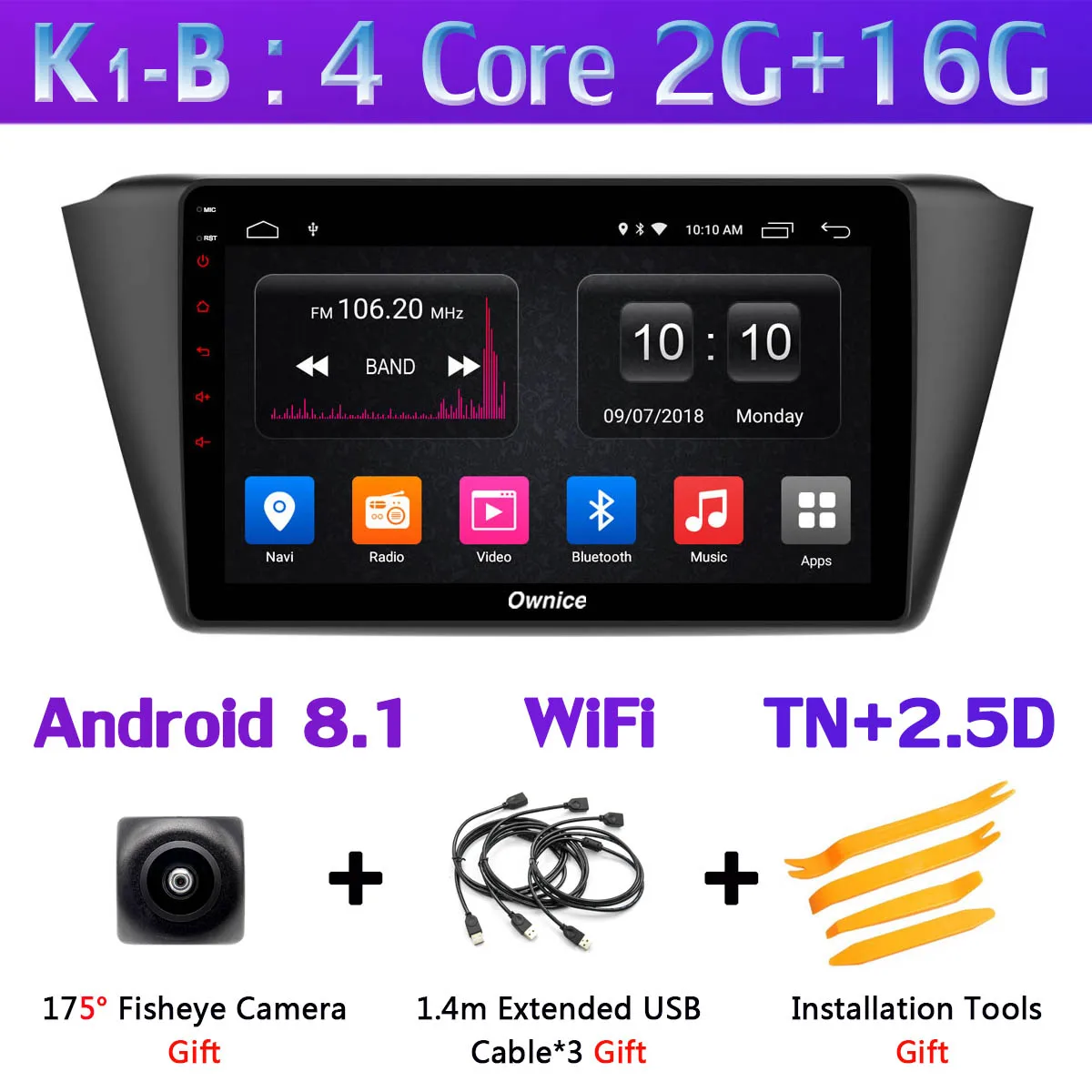 360 ° ×AHD панорамная камера 4G LTE Android 9,0 4 Гб+ 64 Гб DSP CarPlay Автомобильный gps радио плеер для Skoda Fabia mk3 - Цвет: K1-B