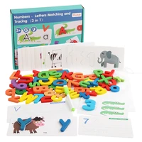 wooden number and letter pairing toys building blocks young children early education numbers letters cognitive writing card toys