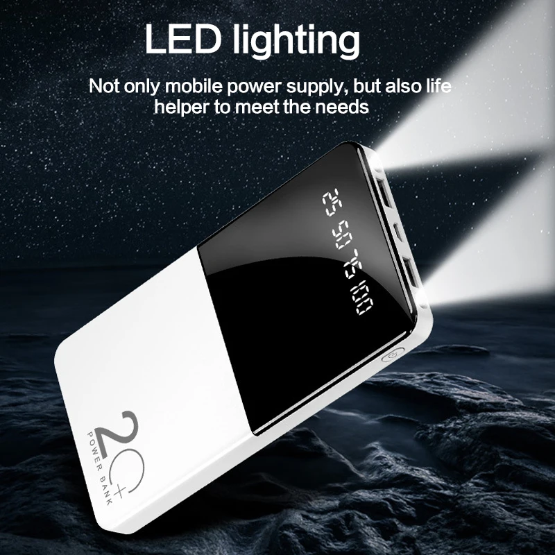 Портативное зарядное устройство 20000 мАч с двумя USB-портами для iPhone Samsung Xiaomi |