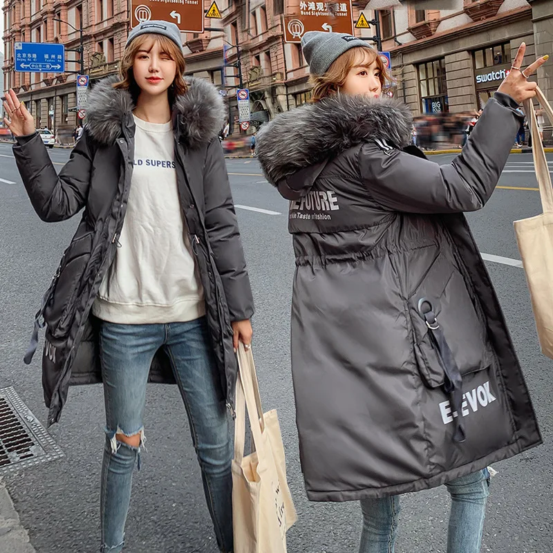 Lusumily/Новинка Зимнее хлопковое пальто для женщин Плотный тонкий длинный пуховик