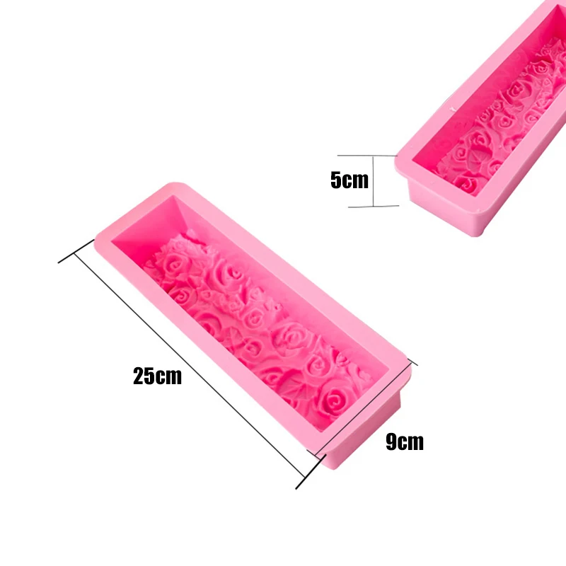 1pcs Rectangle Bloom Rose Flower Silicone Mold Wedding Birthday Party Soap Aroma Craft Gifts Mould Cake Chocolate Fondant Decors - купить по