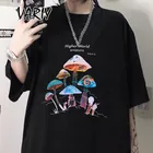 2021 футболка в стиле Харадзюку y2k, топы, женские комиксные футболки в японском стиле с принтом грибов и надписями для девушек, модная повседневная женская футболка, трендовая Женская