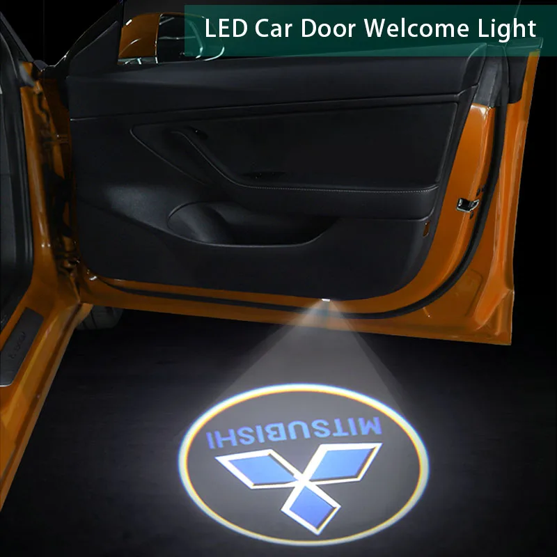 Декоративный светильник на дверь автомобиля с логотипом для Mitsubishi ASX Lancer Pajero