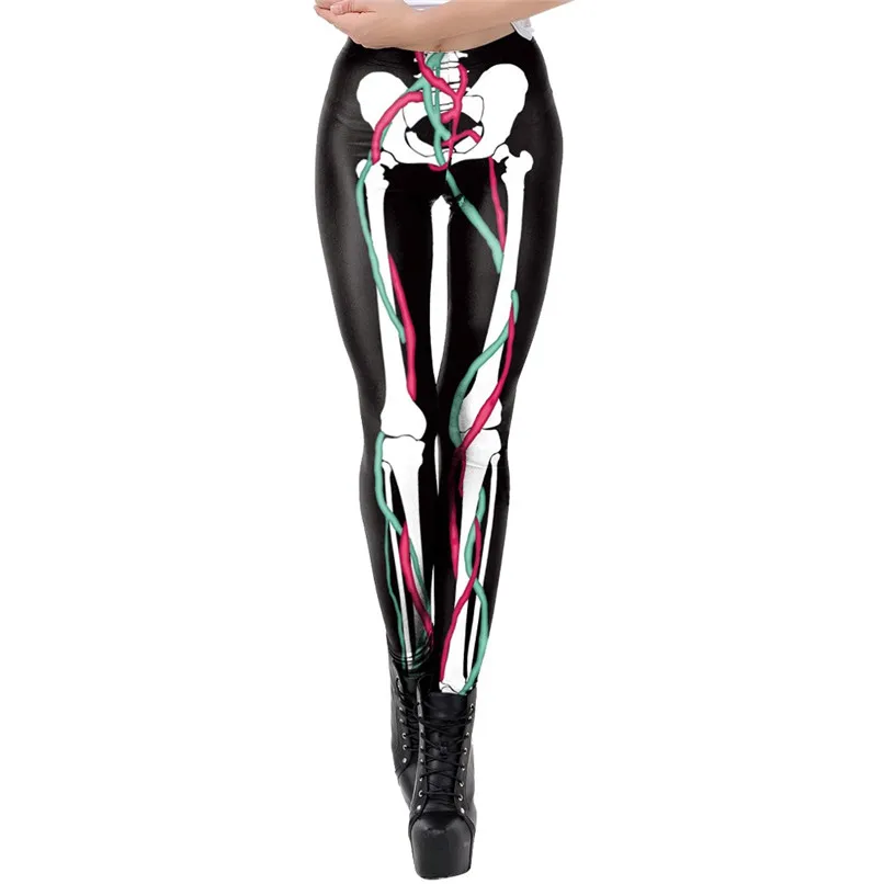 Leggings Одежда на Хэллоуин, леггинсы, Хэллоуин, сексуальные новые женские леггинсы, Призрак Череп, тыква, пальмовые стили, цифровая печать, Брюки J6 - Цвет: Leggings