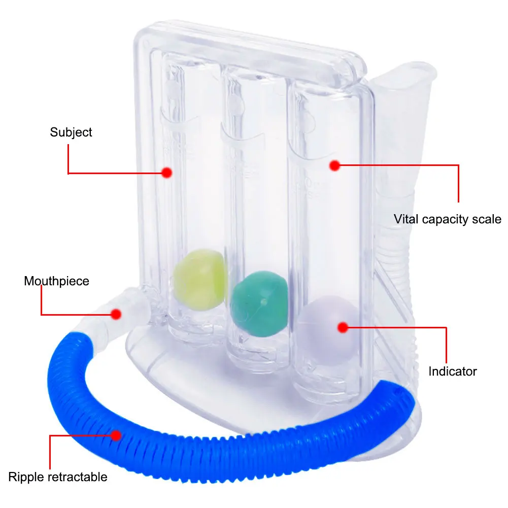

Breathing Trainer Three-ball Meter Spirometry Trainer Lung Function Rehabilitation Training Breathing Exerciser Free Shipping