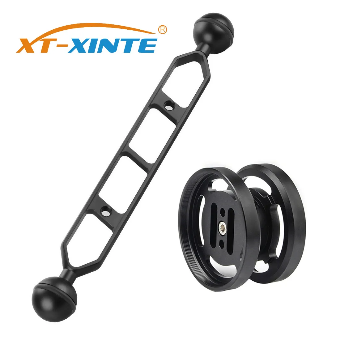 

XT-XINTE Aluminum Double 67mm Macro/Wide Angle Lens Stand Holder with 5/7/9/11inch Diving Floating Arm Underwater DSLR Camera