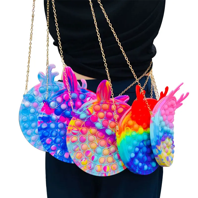 

CHAMPIU Silicone Bag Model Finger Bubble Music Rodent Control Pioneer Finger Press Bubble Music Antlers Rabbit Croissant Bag Toy